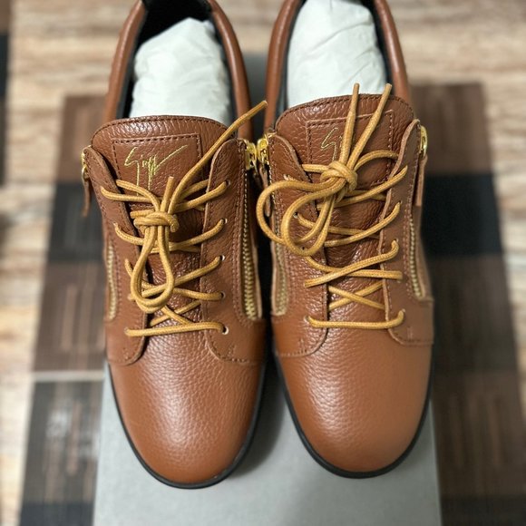 NWT - Giuseppe Zanotti - Frankie - Brown Leather Sneaker - 11 US / 44 EUR - Picture 3 of 9